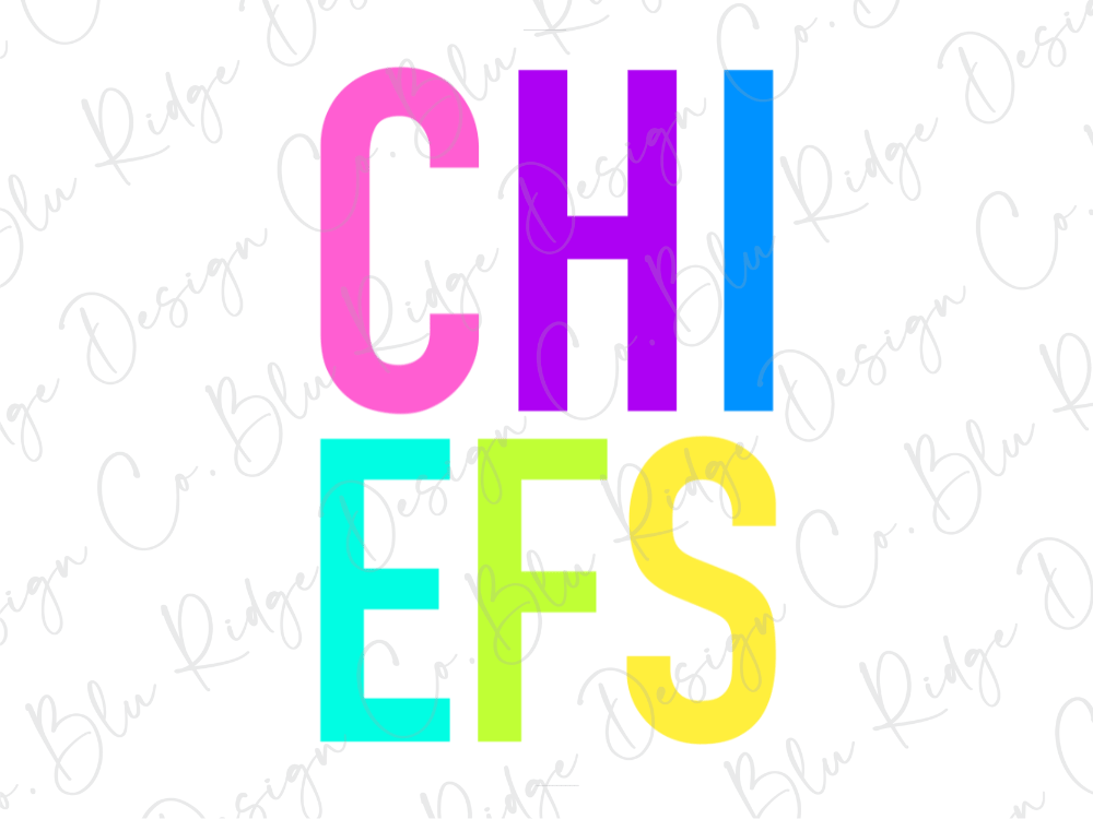 the text "CHIEFS" in large, colorful letters.