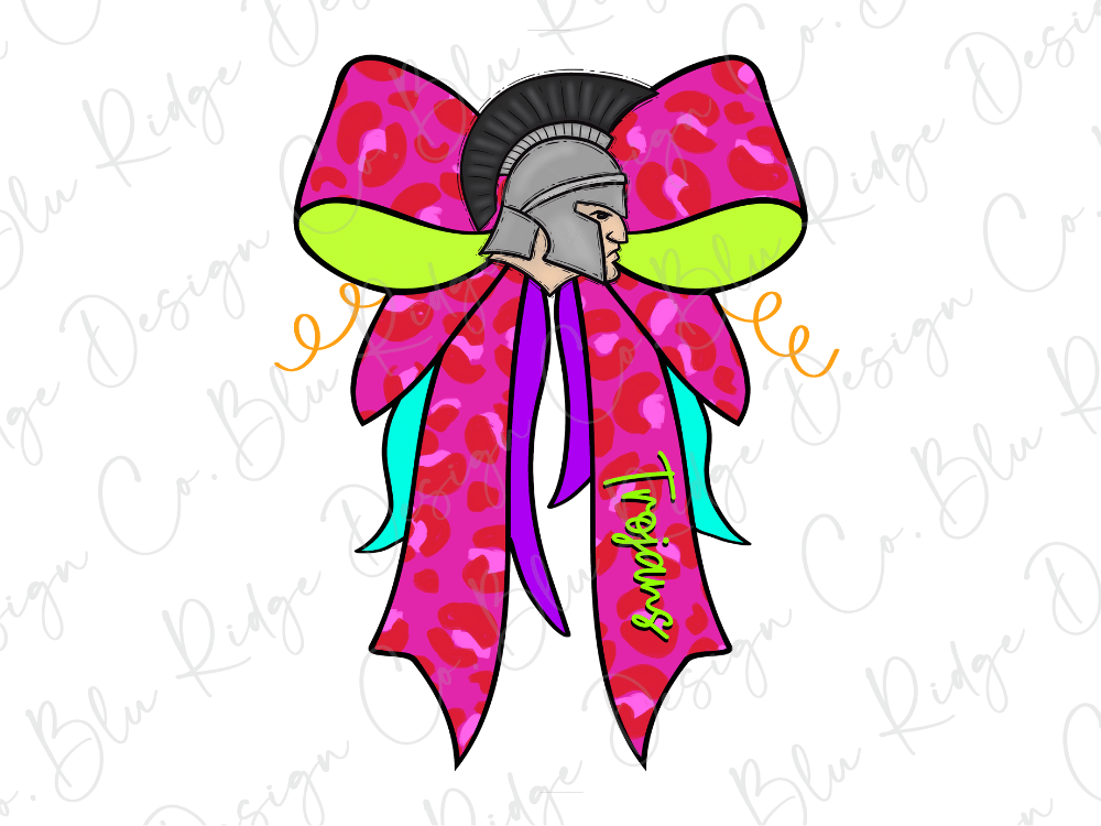 A colorful bow with a helmet on it, featuring the text "Tristans" on the side.