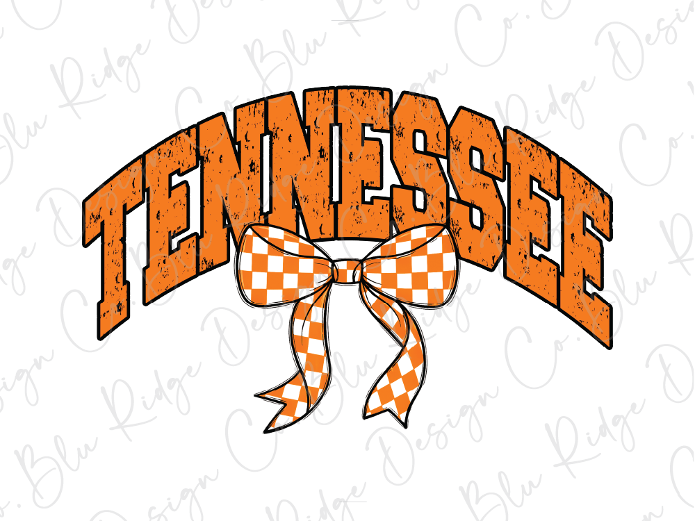 the word "TENNESSEE" with a checkered bow below it.