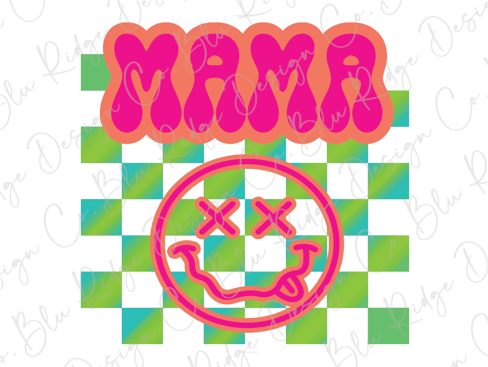 a picture of a smiley face on a checkered background