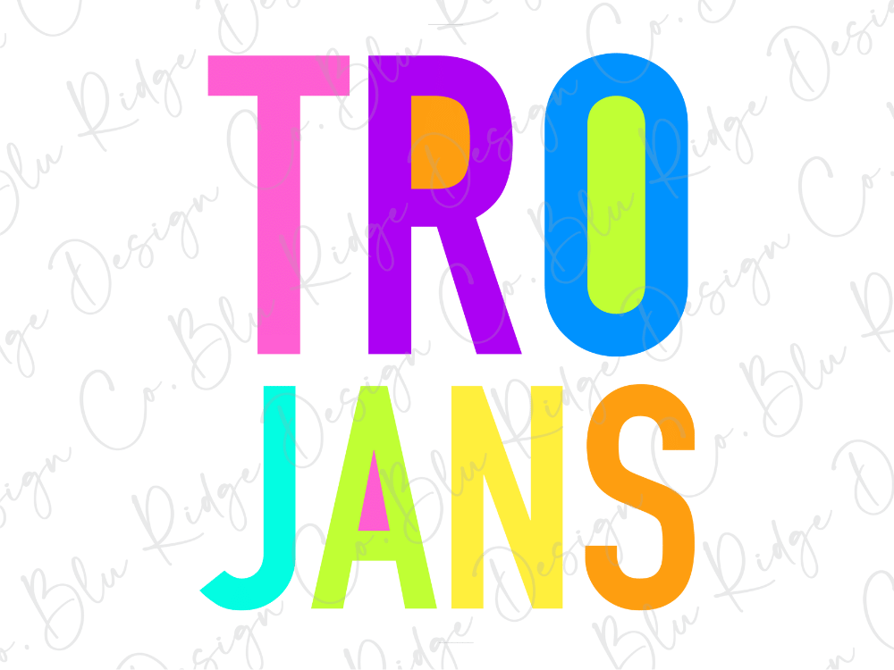 the text "TRO JANS" in a colorful, stylized font.