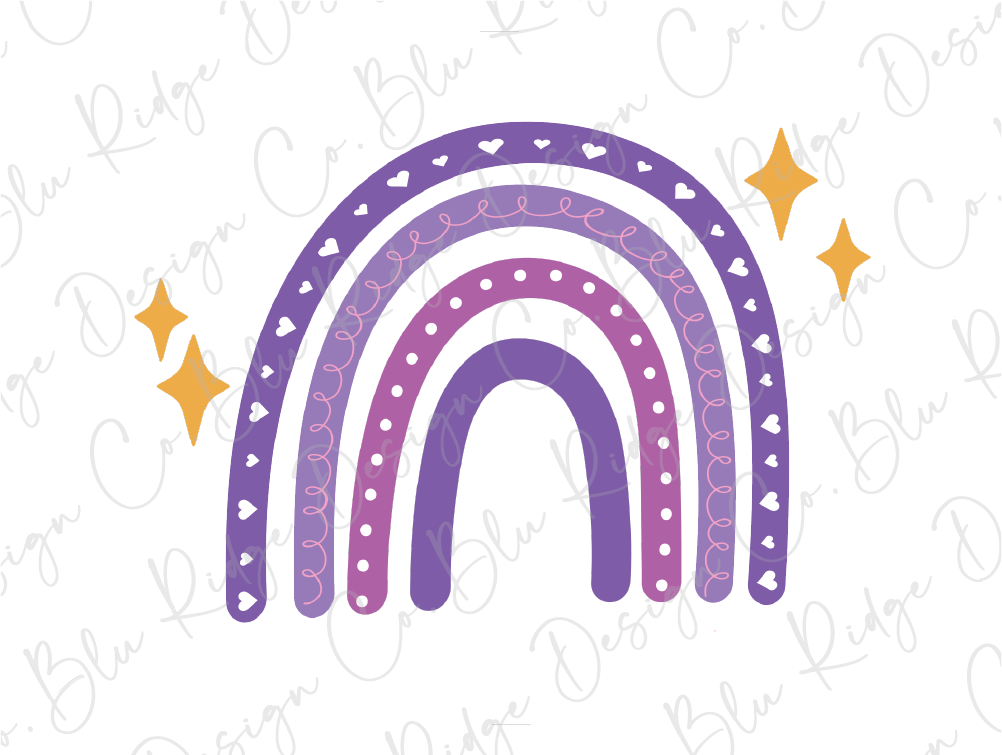 a drawing of a rainbow with stars on it