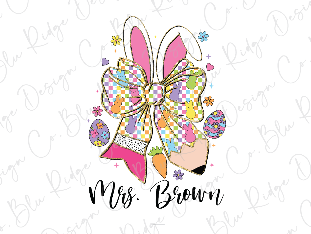 a bow with the words mr brown on it
