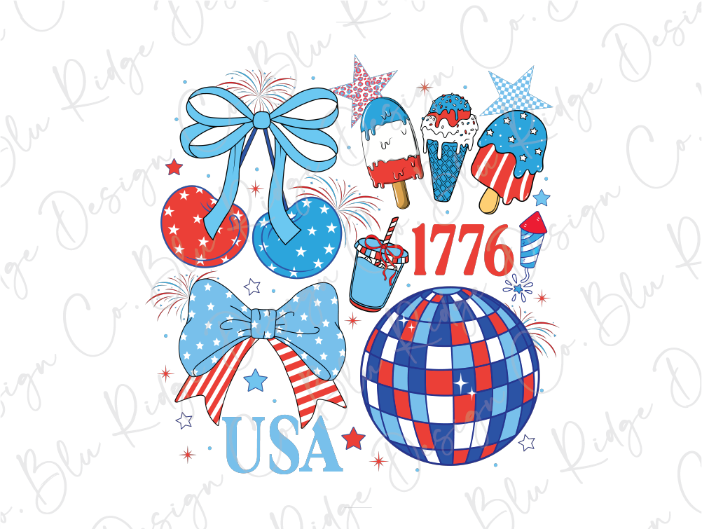 a fourth of july clipart with a patriotic theme