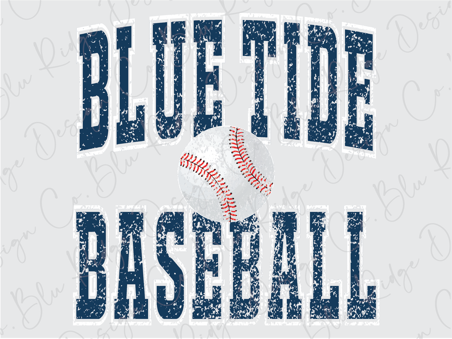Long County Blue Tide Baseball School Spirit Team Mascot Graphic T-Shirt