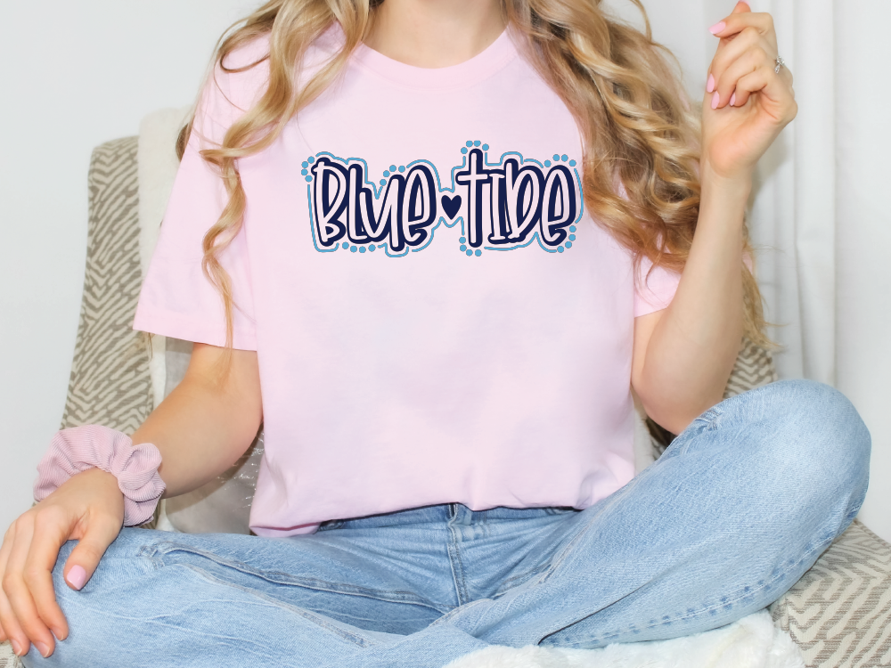 Blue Tide Polka Dots Graphic Tee