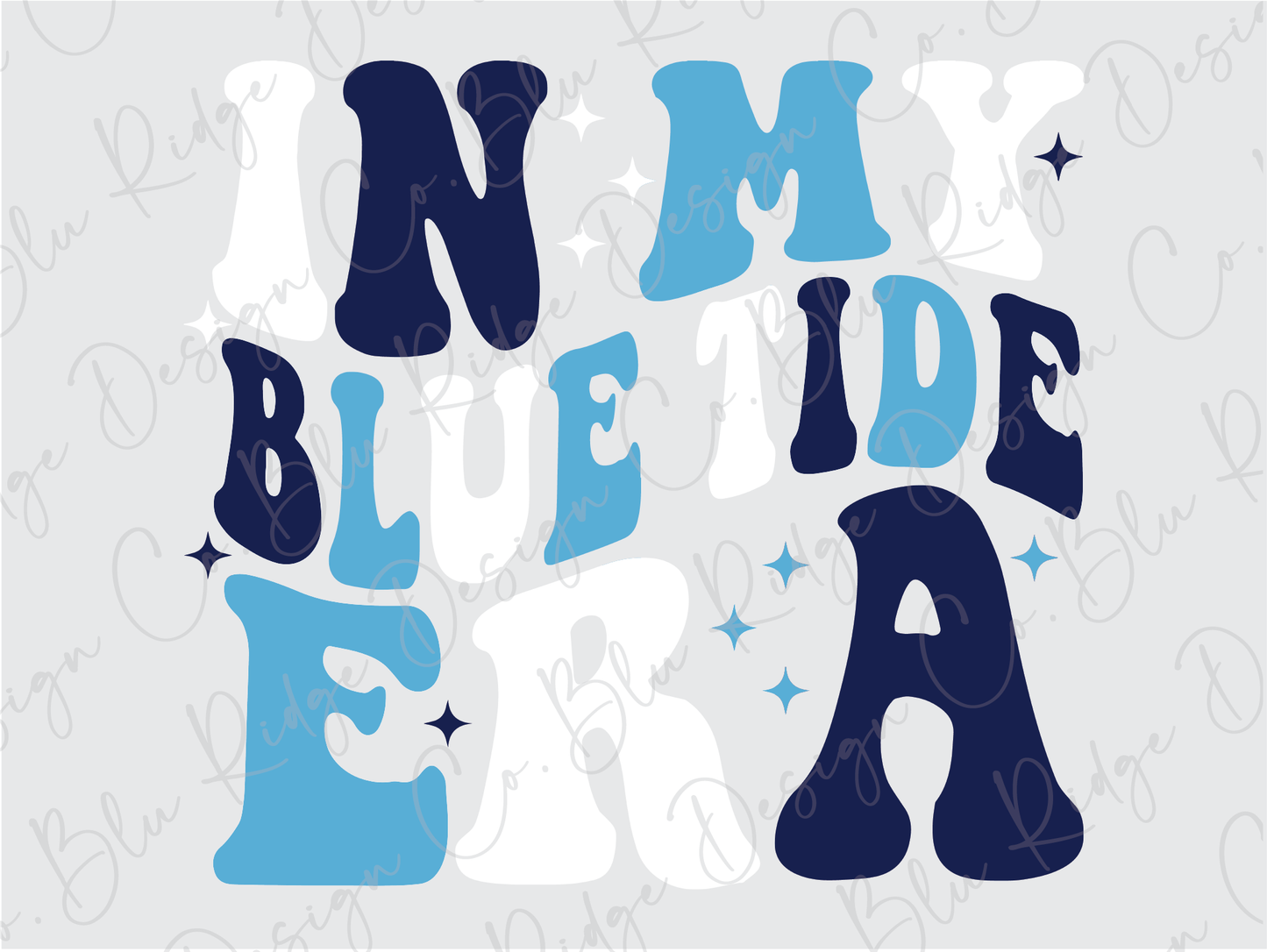In My Blue Tide Era Stacked Wavy Retro Trendy Design Graphic T-Shirt