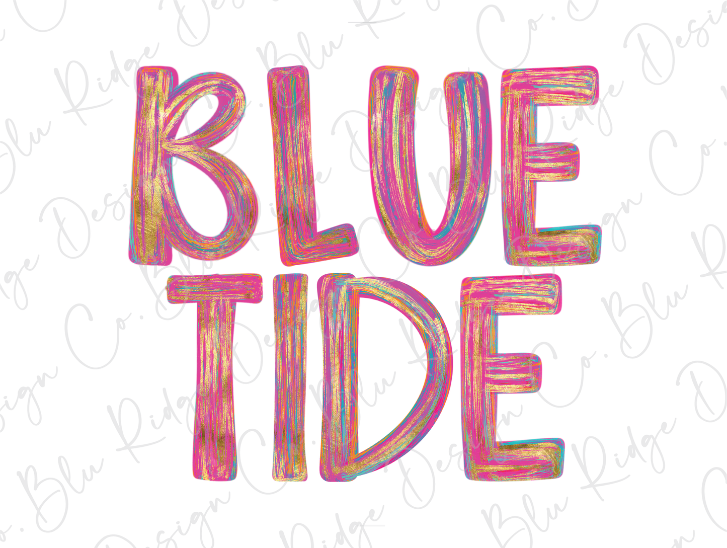 Blue Tide Colorful Streak Graphic T-Shirt