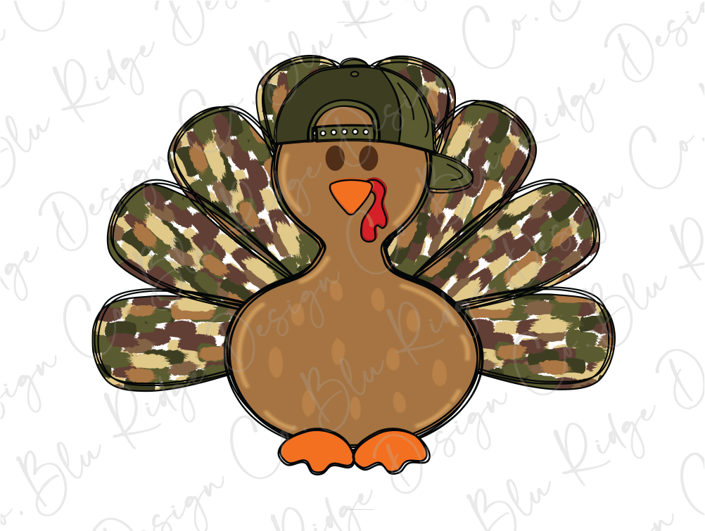 Cool Brush Stroke Thanksgiving Turkey Graphic T-Shirt