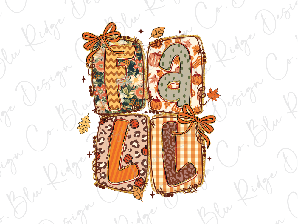 The image is a collage of four different images, each containing a different autumn-themed element. The collage is arranged in a square format, with each image occupying a different quadrant. The elements include leaves, pumpkins, flowers, and bows, all of which are associated with the fall season. The overall composition is visually appealing and showcases the beauty of autumn.