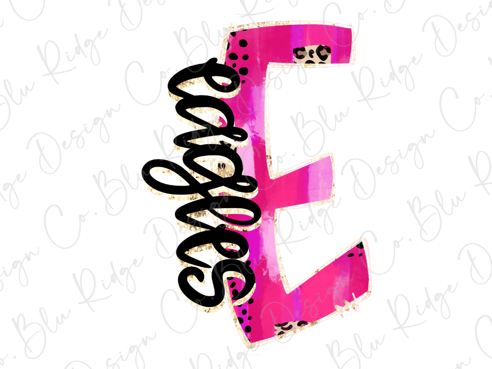 a pink and black design with the word "Eagles" written in cursive.