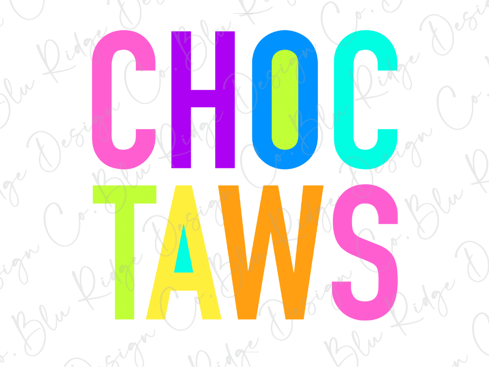 the text "CHOC TAWS" in a colorful, stylized font.