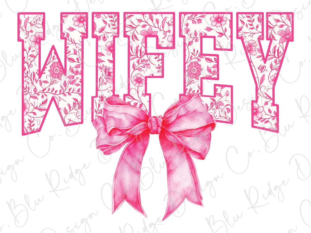 a pink floral design with a large pink bow, creating a decorative and visually appealing composition.