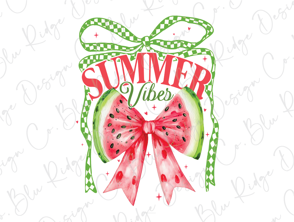 a watermelon slice with a bow on top of it