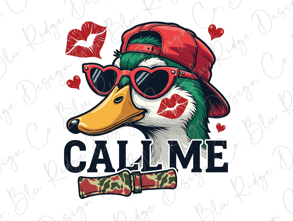 Call Me Valentines Day Duck Graphic T-Shirt