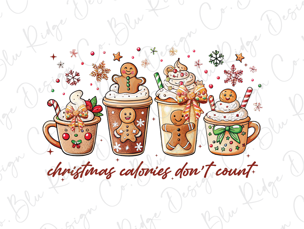 Christmas Calories Don't Count Gingerbread Cups Graphic T-Shirt