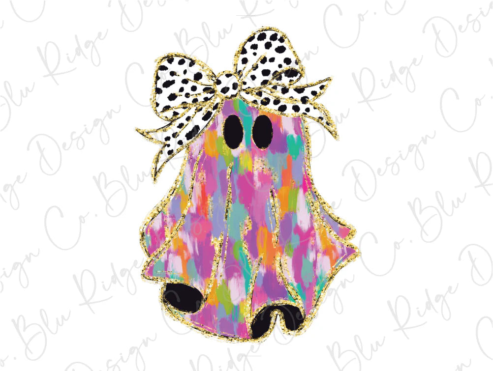 Watercolor Coquette Ghost Graphic T-Shirt