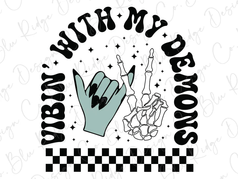 Vibin With My Demons (Back/Pocket) Combo Graphic T-Shirt