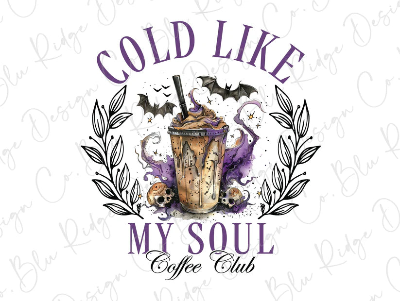 Cold Like My Soul Halloween Coffee Club Graphic T-Shirt