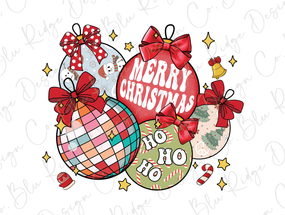 Merry Christmas Ornaments Graphic T-Shirt