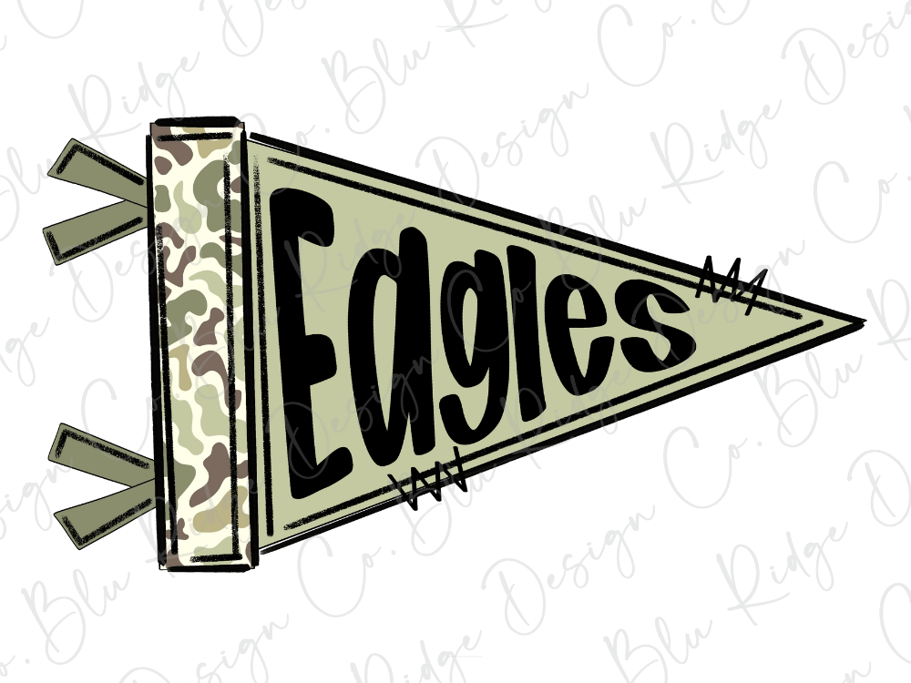 A flag with the word "Eagles" written on it in a stylized font.