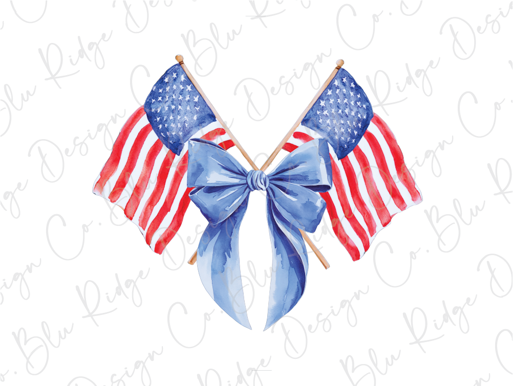 a watercolor painting of two crossed american flags