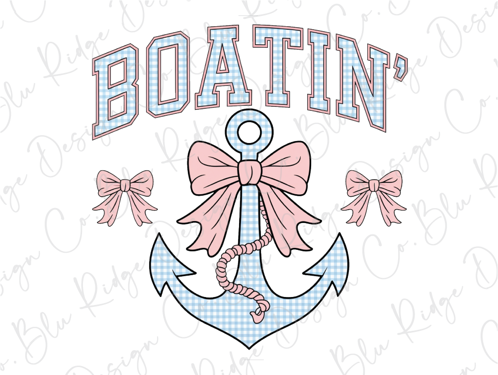a boatin anchor with a bow and a name on it