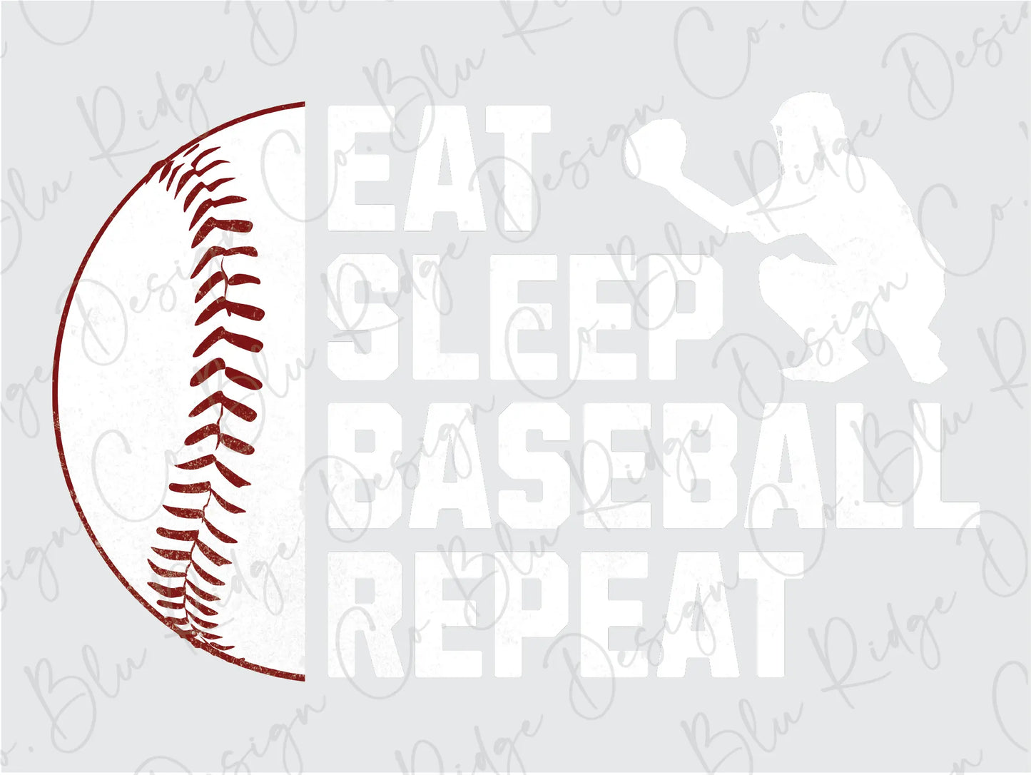 a baseball ball with the words eat sleep and baseball repeat