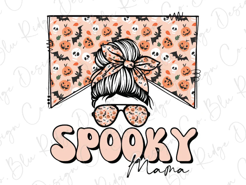 Spooky Mama Halloween Design Graphic T-Shirt