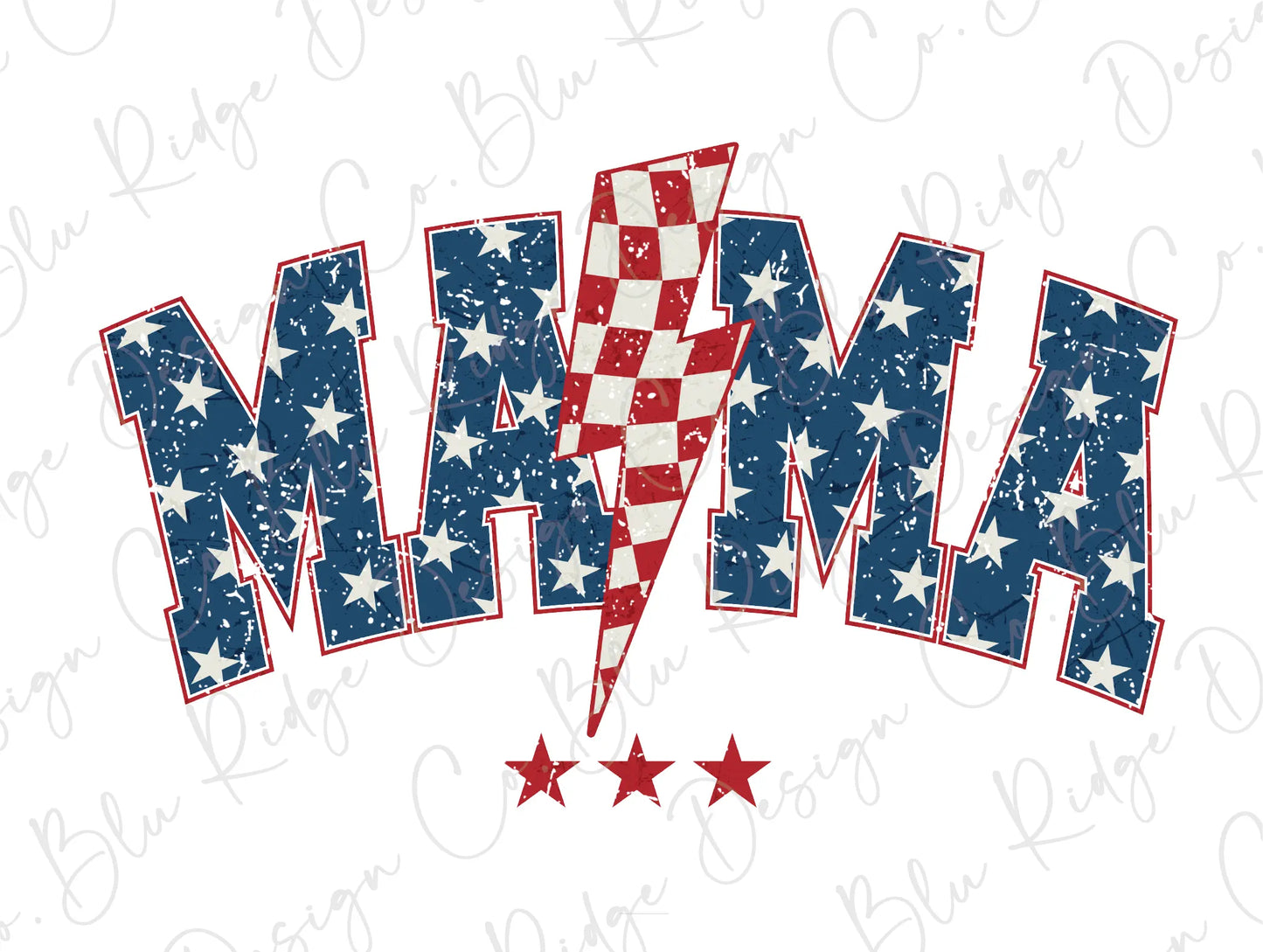 the word mamma with stars and a checkered flag