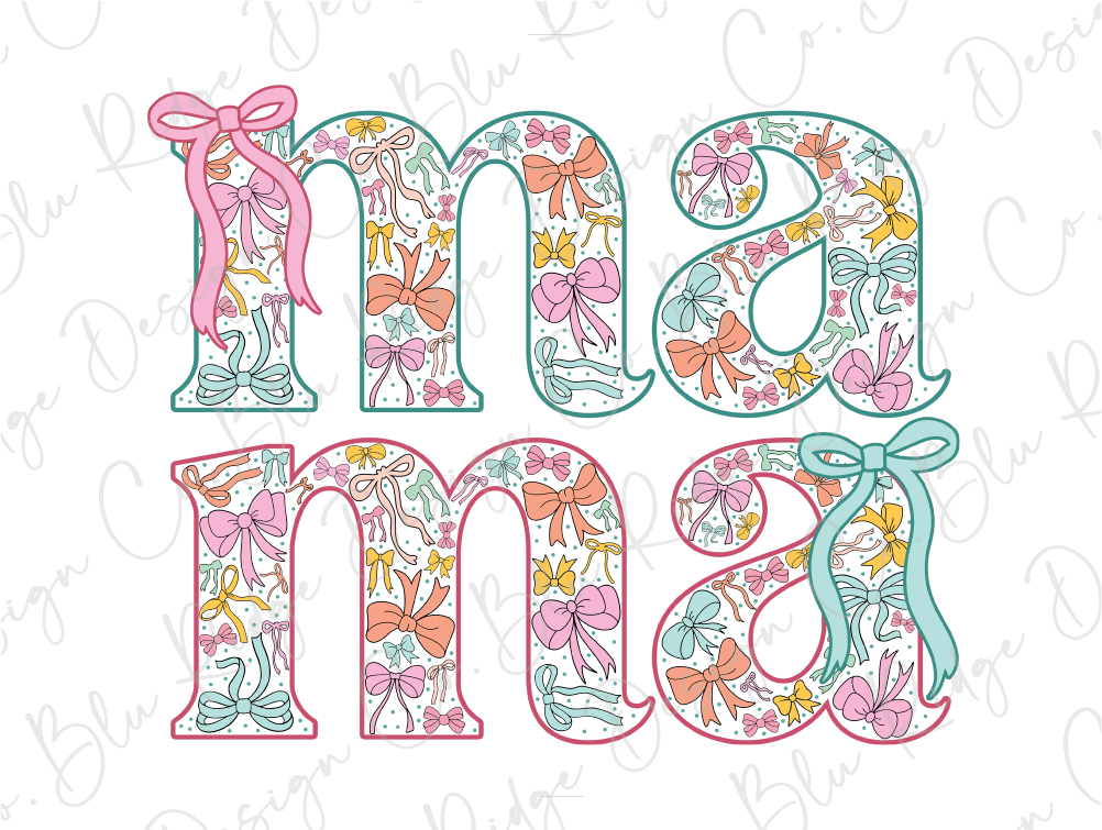 a hand drawn font with bows and bows on it