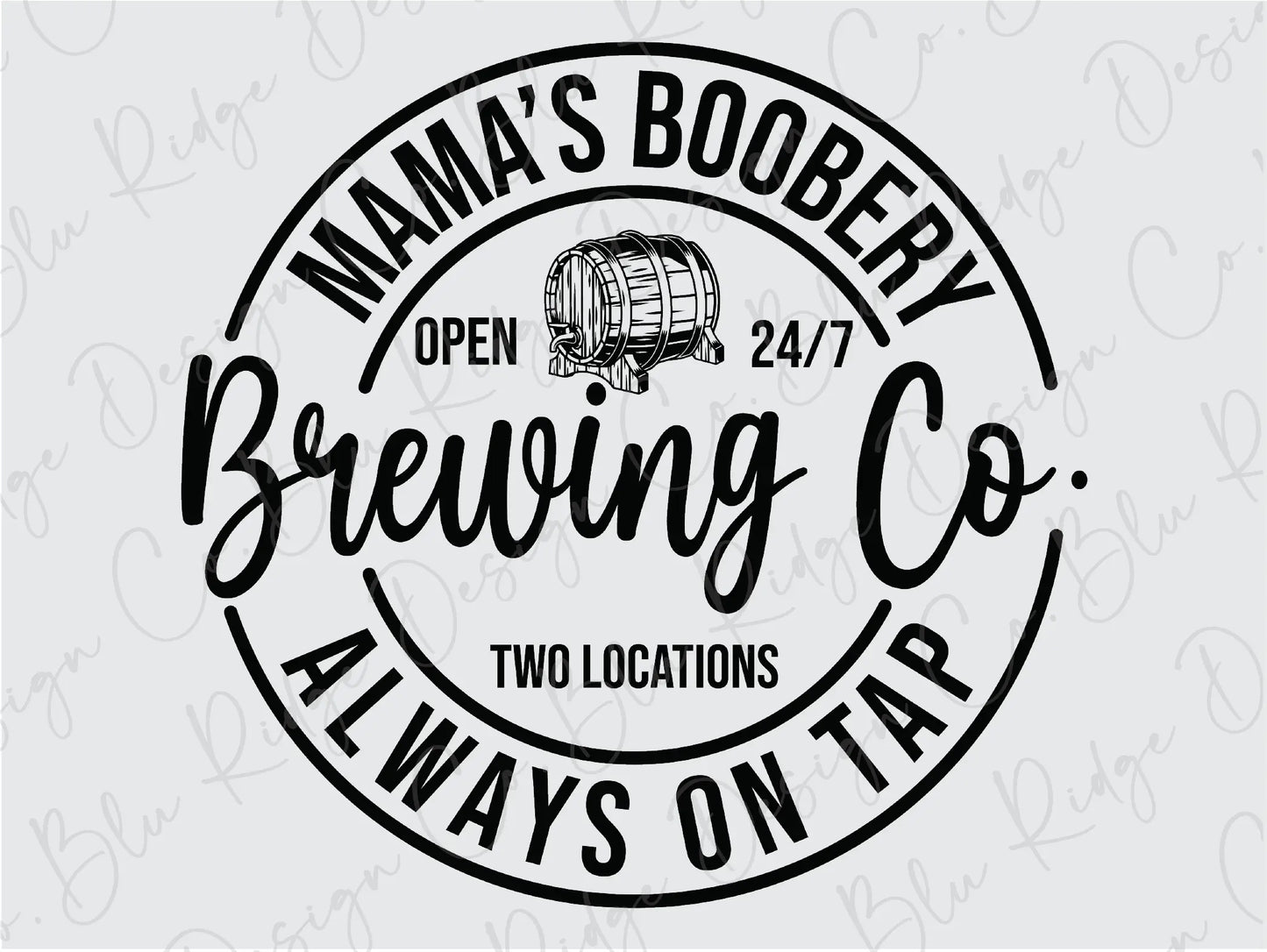 the mama's booberry brewing co logo