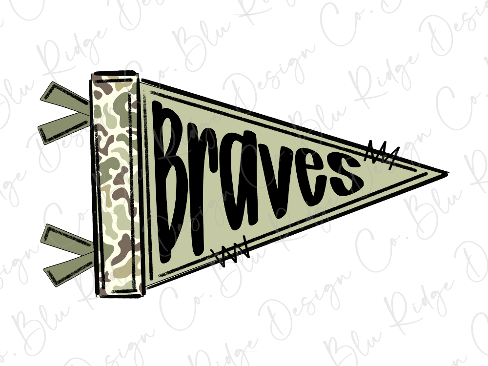 A flag with the word "Braves" written on it.