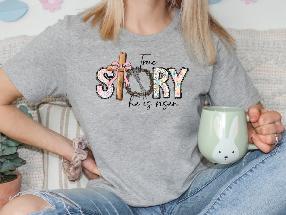 a woman sitting on a couch holding a mug