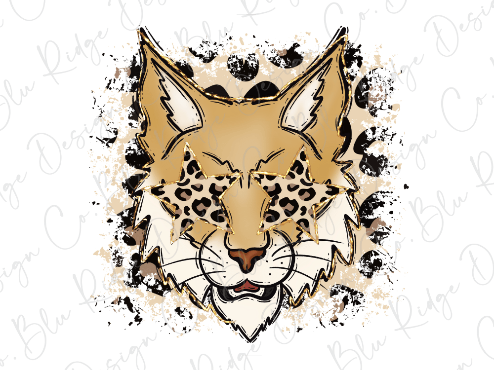 A stylized illustration of a leopard's face with large eyes and a distinctive expression, surrounded by splatter-like elements in various colors.