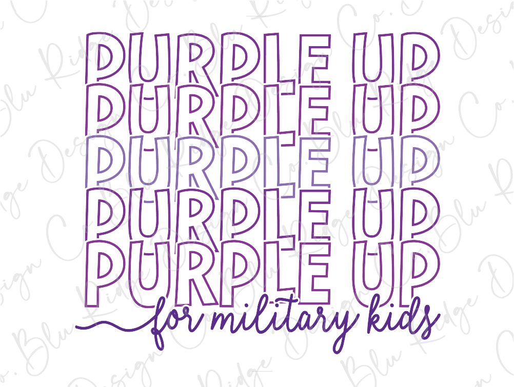 a picture of the words purple up on a white background