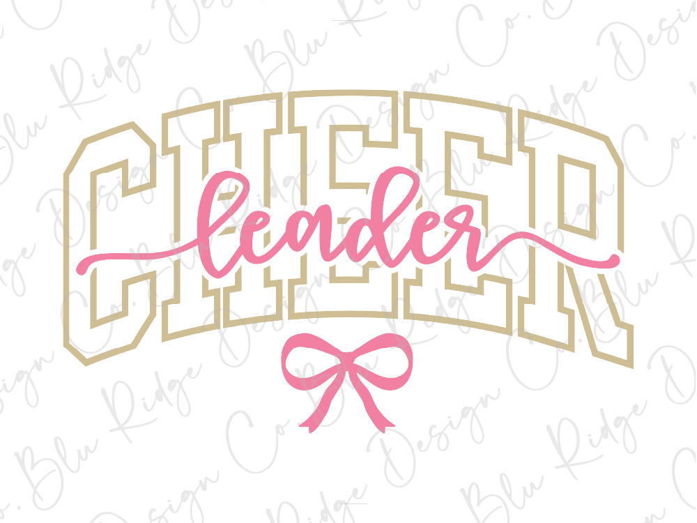 the word "CHEER" written in a stylized font, with a pink ribbon below it.