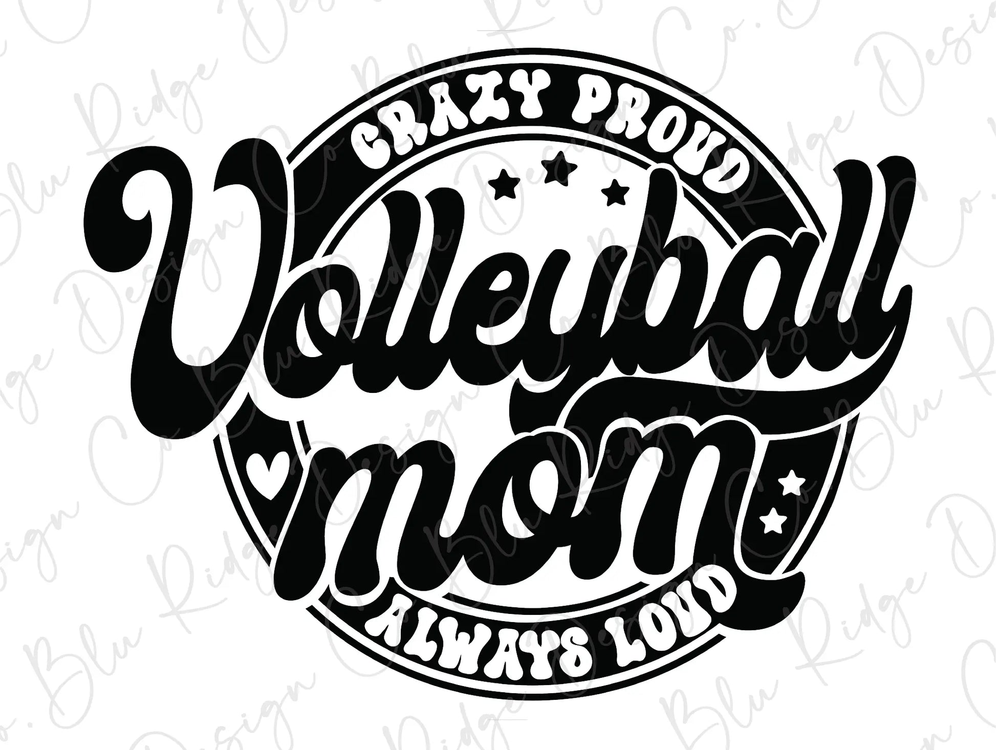 a black and white image of the word volleyball mom