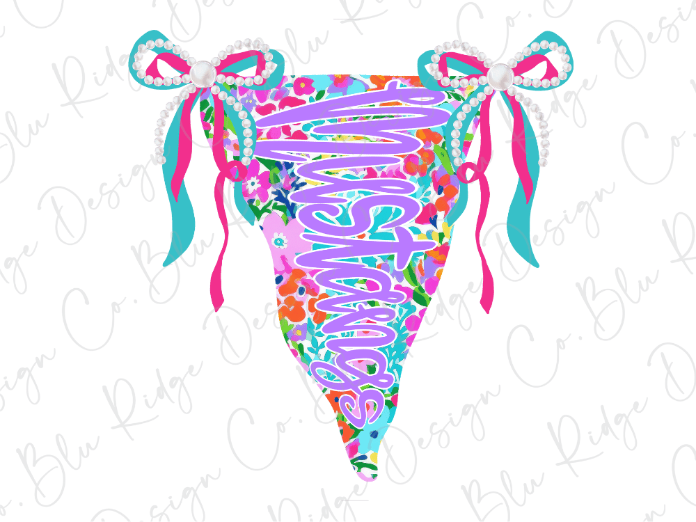 A colorful, floral-patterned banner with the word "Memento" written on it, adorned with bows and ribbons.