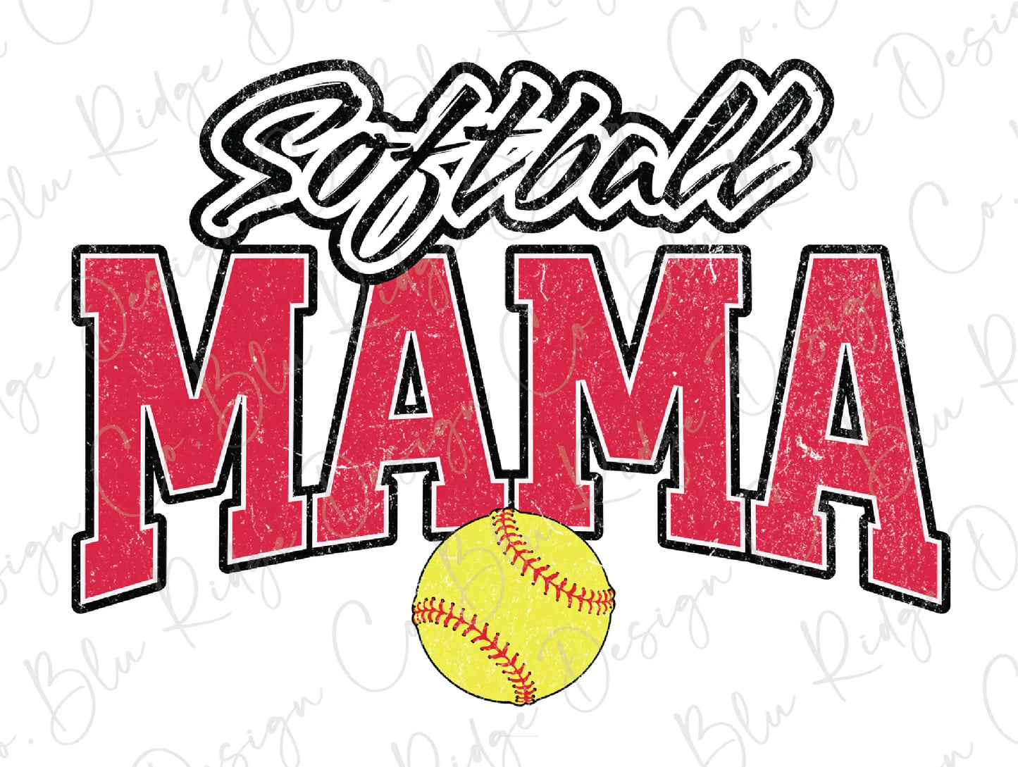 a softball ball with the word softball mama on it