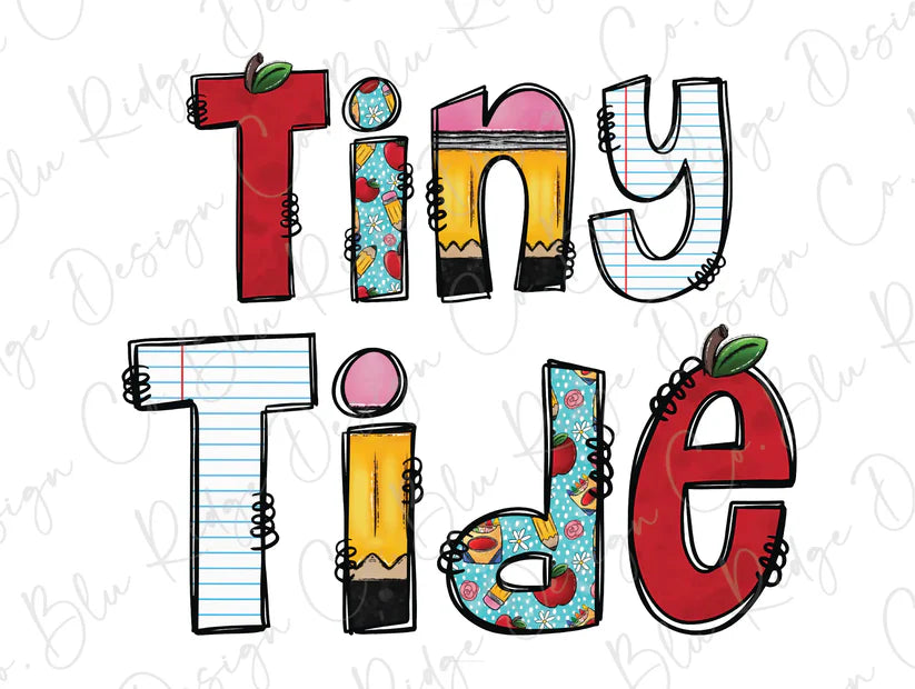 Tiny Tide School Spirit School Themed Letters Graphic T-Shirt