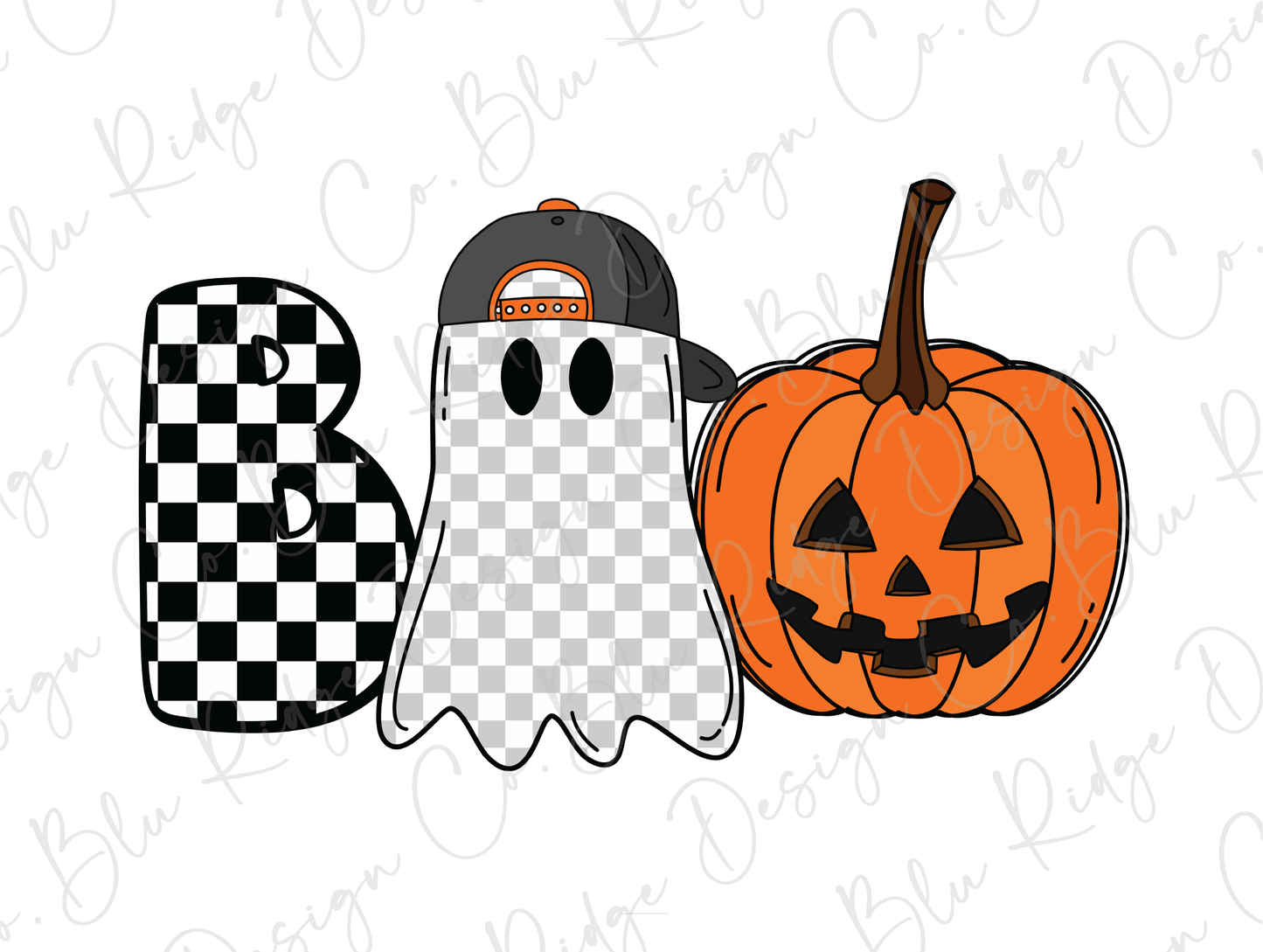 Halloween Boo Ghost Pumpkin Graphic T-Shirt