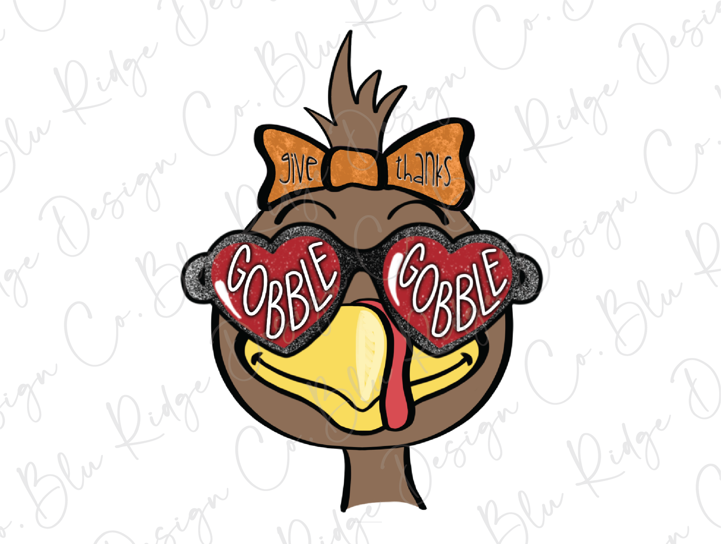 Give Thanks Gobble Gobble Girl Turkey Graphic T-Shirt