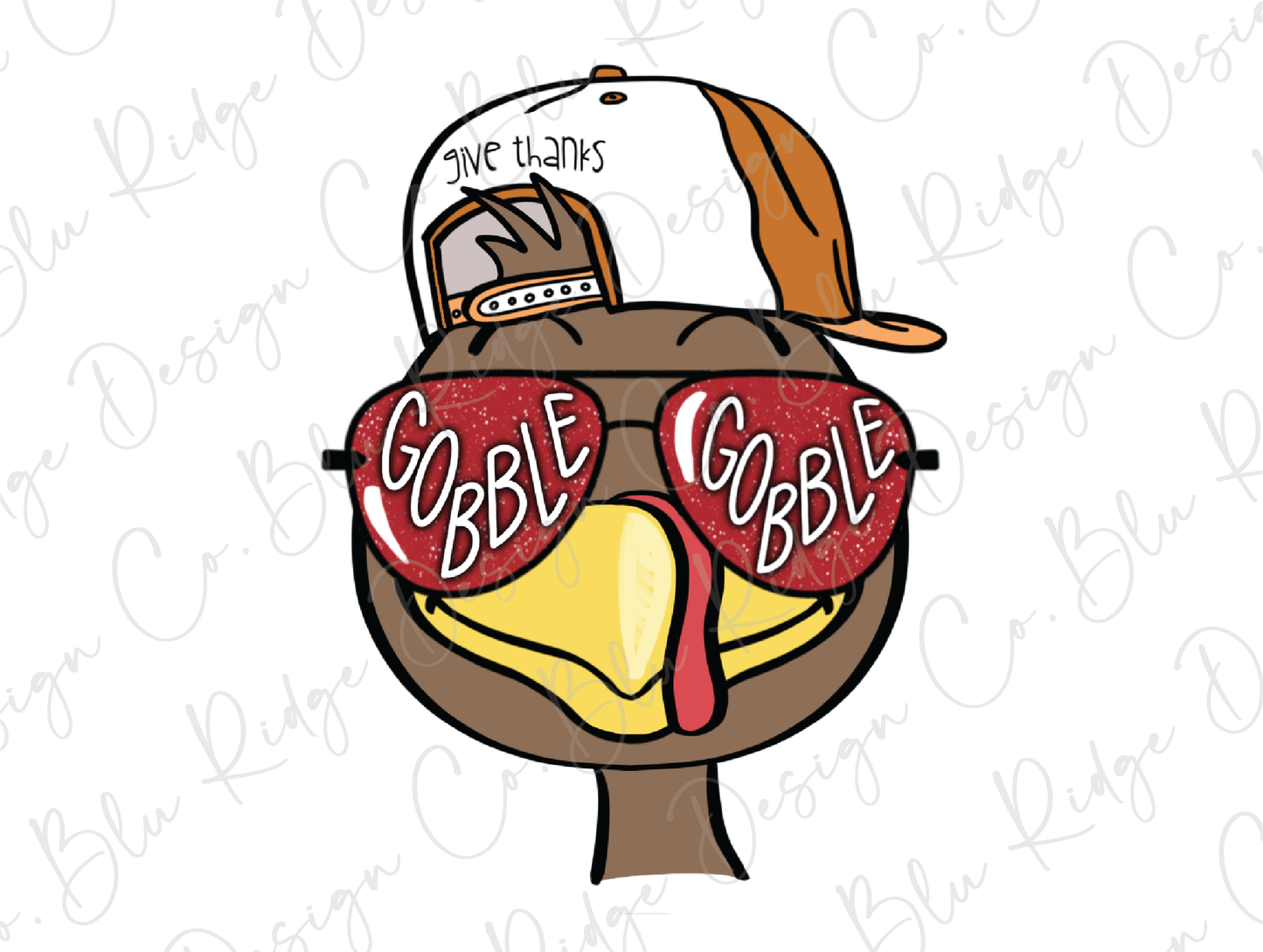 Give Thanks Gobble Gobble Boy Turkey Graphic T-Shirt