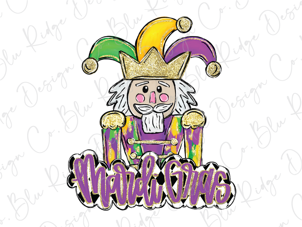 Mardi Gras Watercolor Nutcracker Graphic T-Shirt