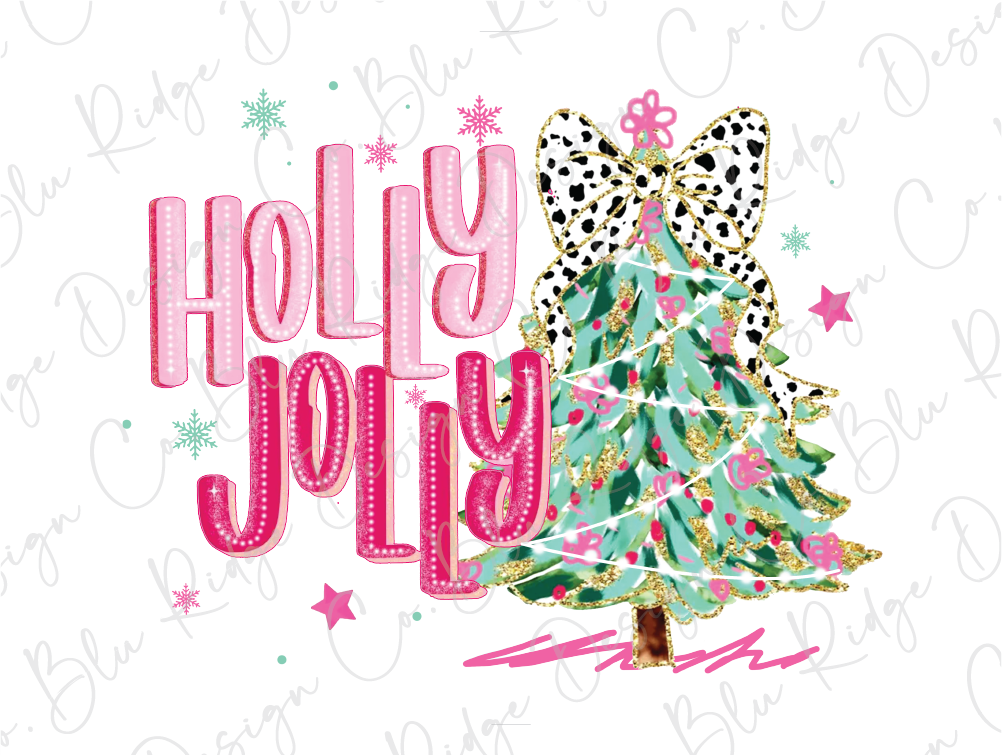 Holly Jolly Christmas Tree Graphic T-Shirt