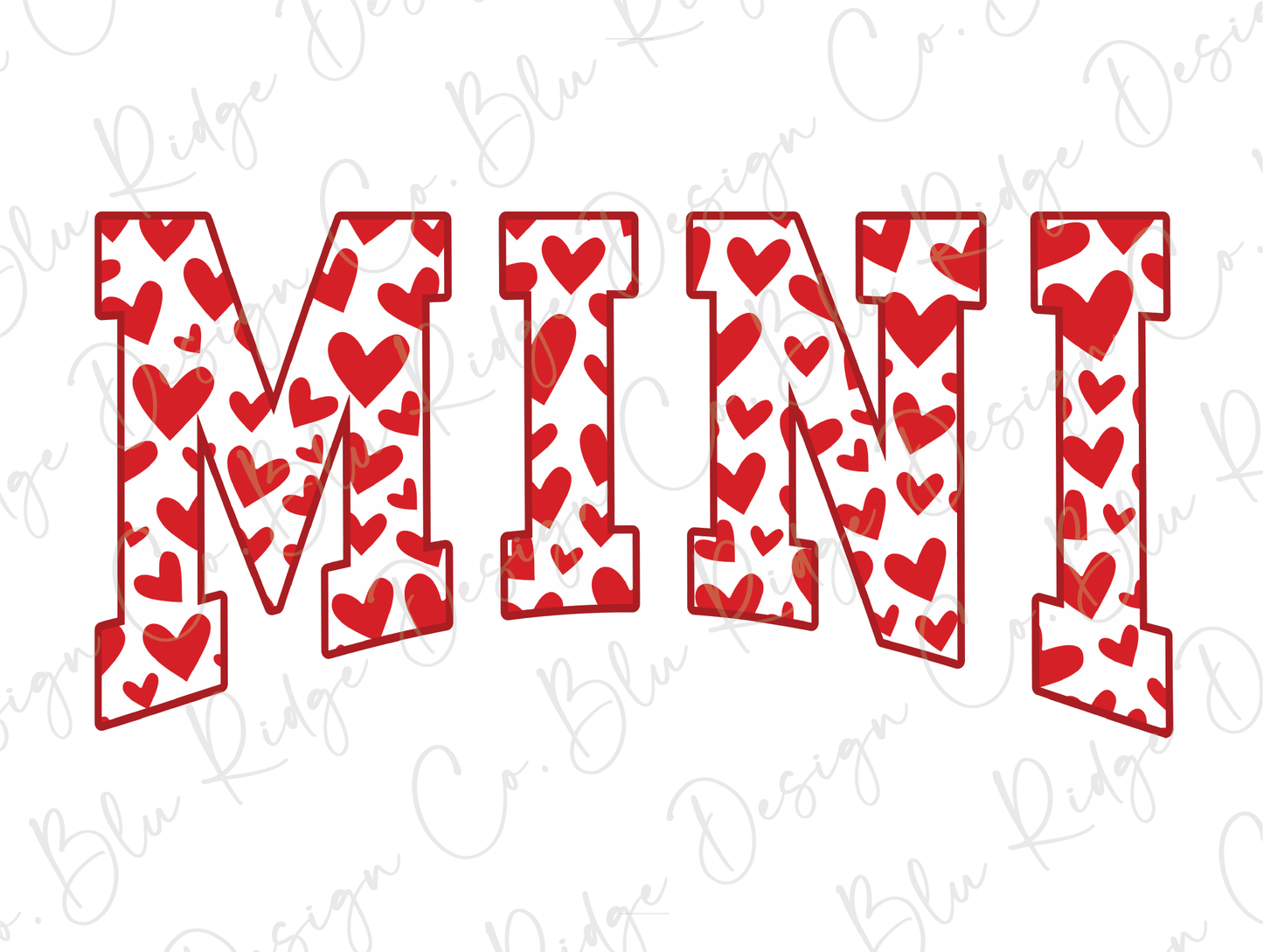 Valentines Day Mini Red Hearts Graphic T-Shirt