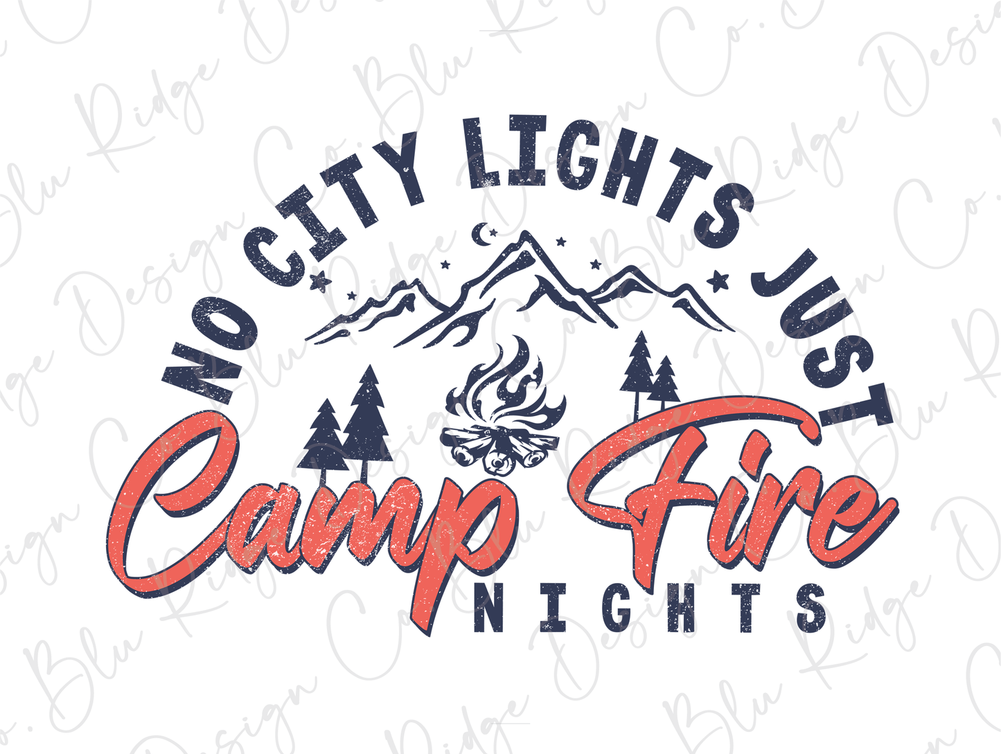 No City Lights, Just Campfire Nights (Back/Pocket) Combo Graphic T-Shirt