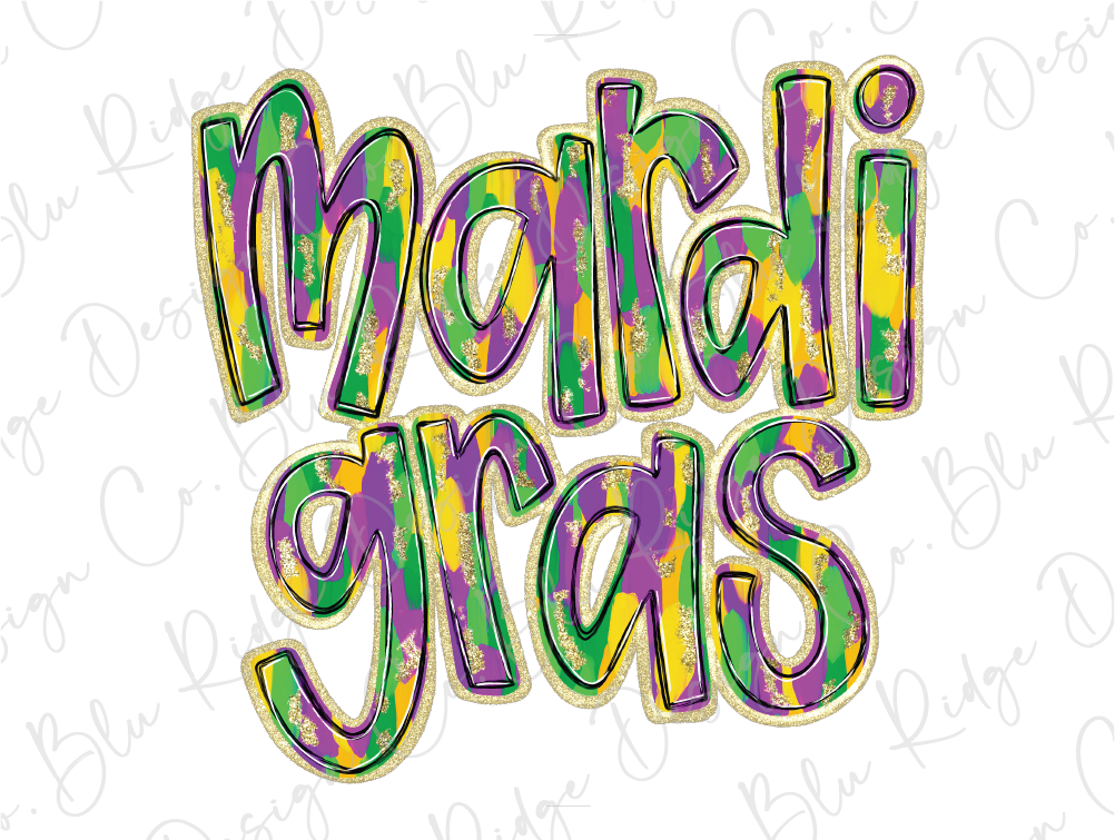 Mardi Gras Brushstroke Gold Graphic T-Shirt