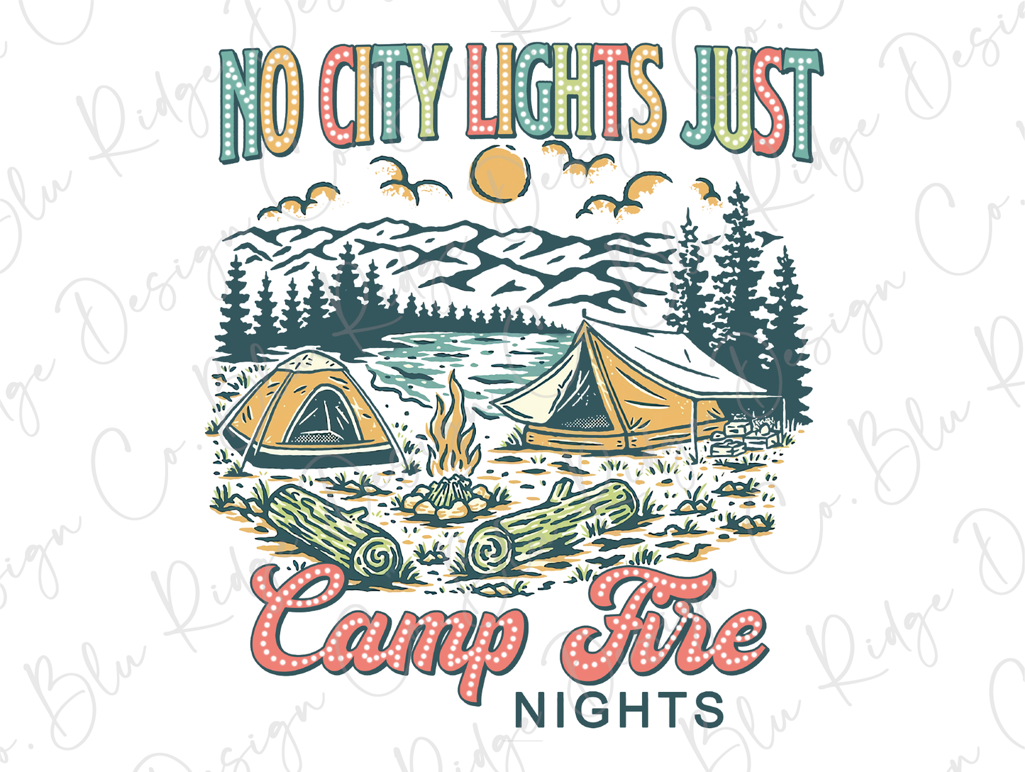 No City Lights Just Camp Fire Nights Graphic T-Shirt